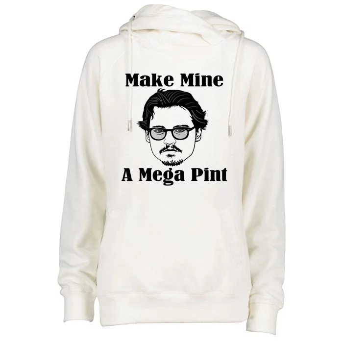 Make Mine A Mega Pint Funny Womens Funnel Neck Pullover Hood