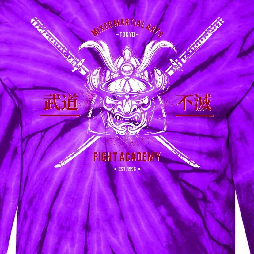 Mixed Martial Arts FIght Academy Samurai Warrior Tie-Dye Long Sleeve Shirt