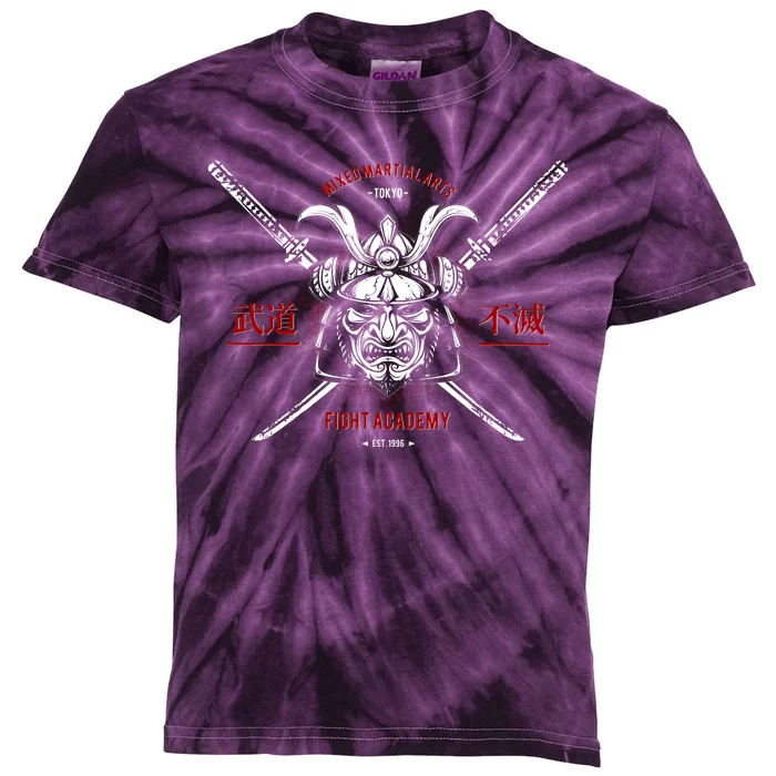 Mixed Martial Arts FIght Academy Samurai Warrior Kids Tie-Dye T-Shirt