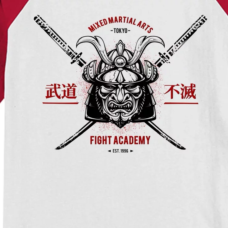 Mixed Martial Arts FIght Academy Samurai Warrior Kids Colorblock Raglan Jersey