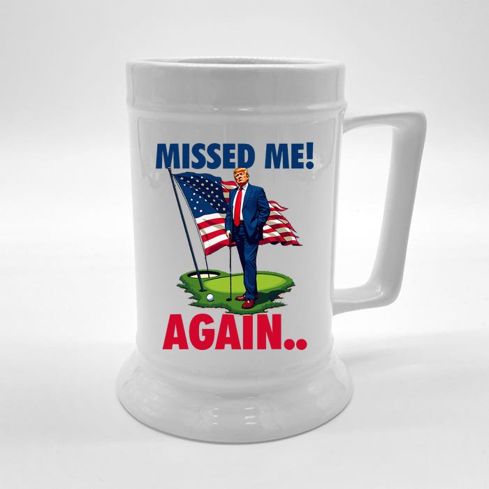 Missed Me Again You Missed Trump Golf 2024 Front & Back Beer Stein