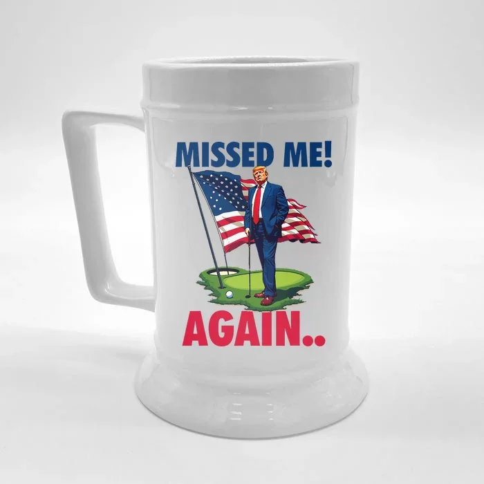 Missed Me Again You Missed Trump Golf 2024 Front & Back Beer Stein