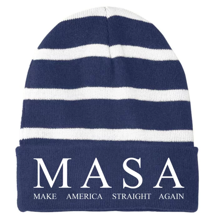 MASA Make America Straight Again Striped Beanie with Solid Band