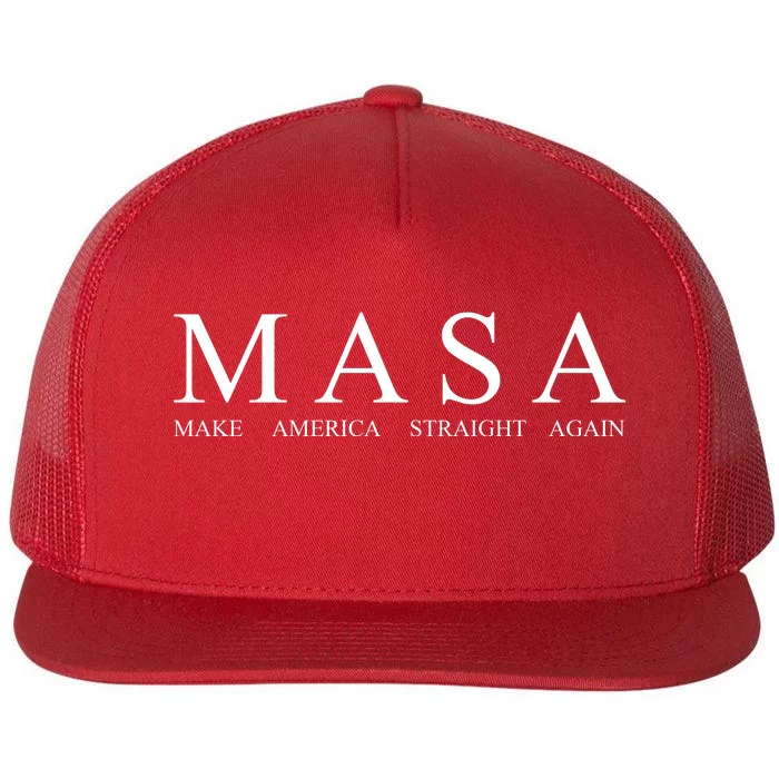 MASA Make America Straight Again Flat Bill Trucker Hat