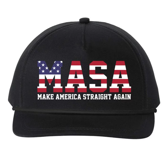 MASA Make America Straight Again USA Flag Snapback Five-Panel Rope Hat