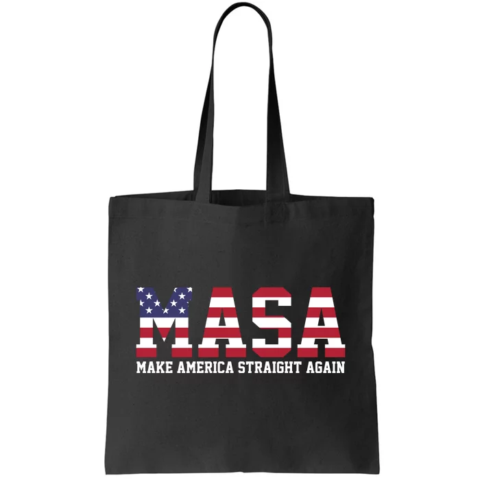 MASA Make America Straight Again USA Flag Tote Bag