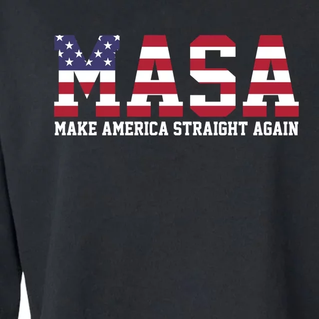 MASA Make America Straight Again USA Flag Cropped Pullover Crew