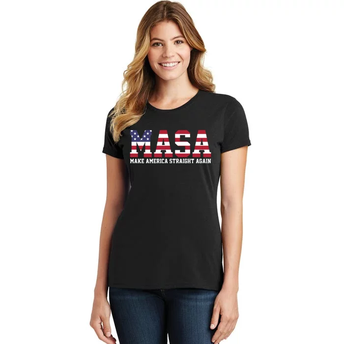 MASA Make America Straight Again USA Flag Women's T-Shirt