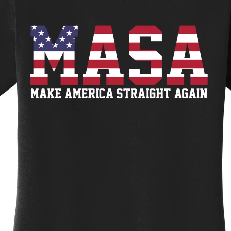 MASA Make America Straight Again USA Flag Women's T-Shirt