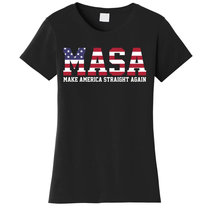 MASA Make America Straight Again USA Flag Women's T-Shirt