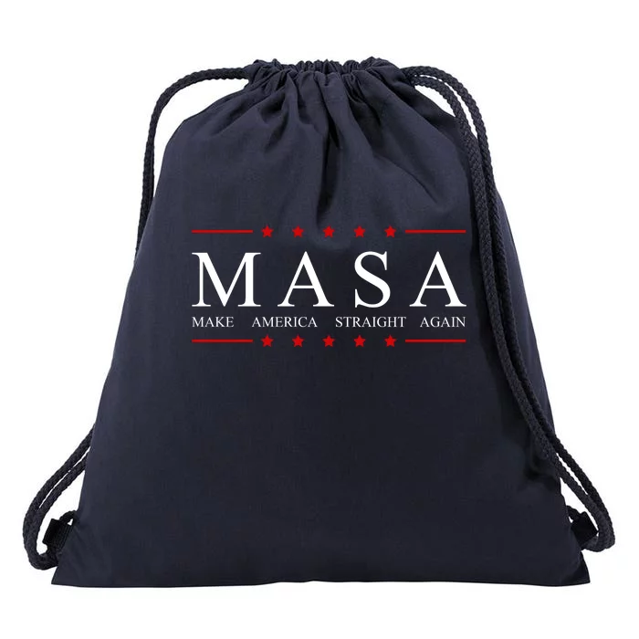 MASA Make America Straight Again Logo Drawstring Bag