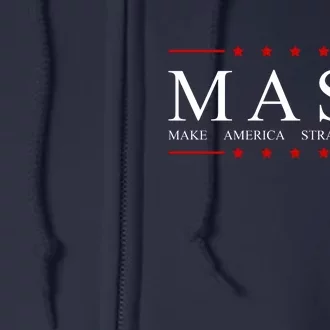 MASA Make America Straight Again Logo Full Zip Hoodie