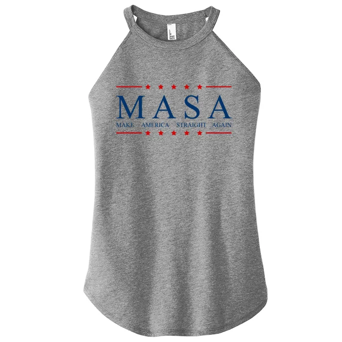 MASA Make America Straight Again Logo Women’s Perfect Tri Rocker Tank