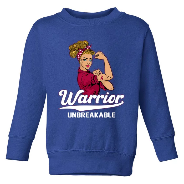 Multiple Myeloma Awareness Warrior Unbreakable Girls Gift Toddler Sweatshirt