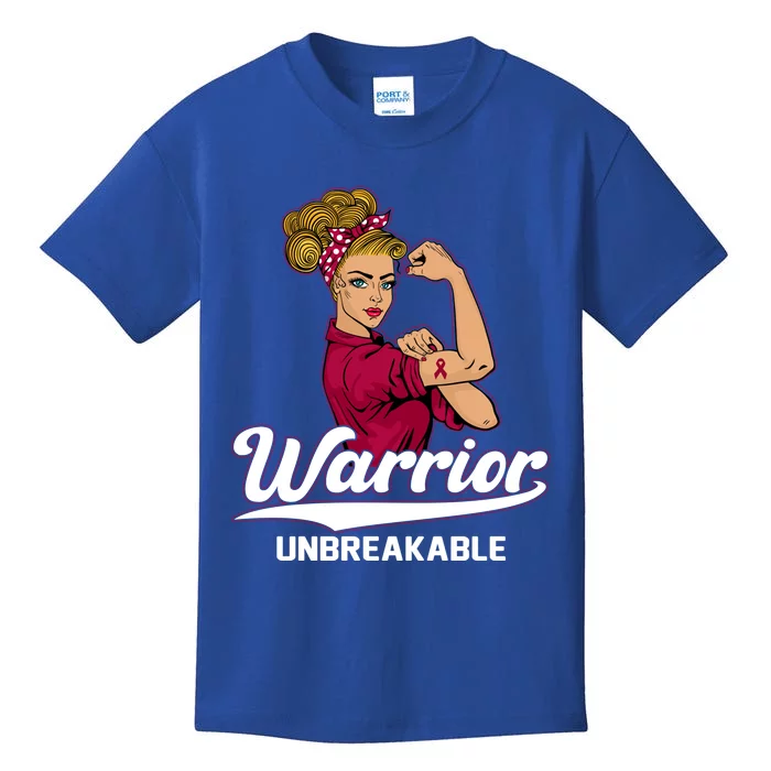 Multiple Myeloma Awareness Warrior Unbreakable Girls Gift Kids T-Shirt