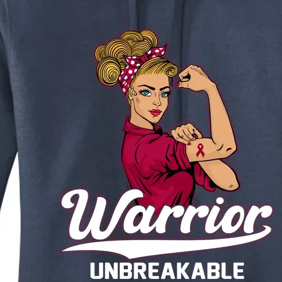 Multiple Myeloma Awareness Warrior Unbreakable Girls Gift Women's Pullover Hoodie