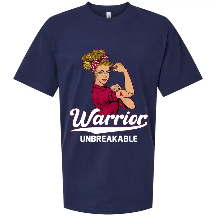 Multiple Myeloma Awareness Warrior Unbreakable Girls Gift Sueded Cloud Jersey T-Shirt