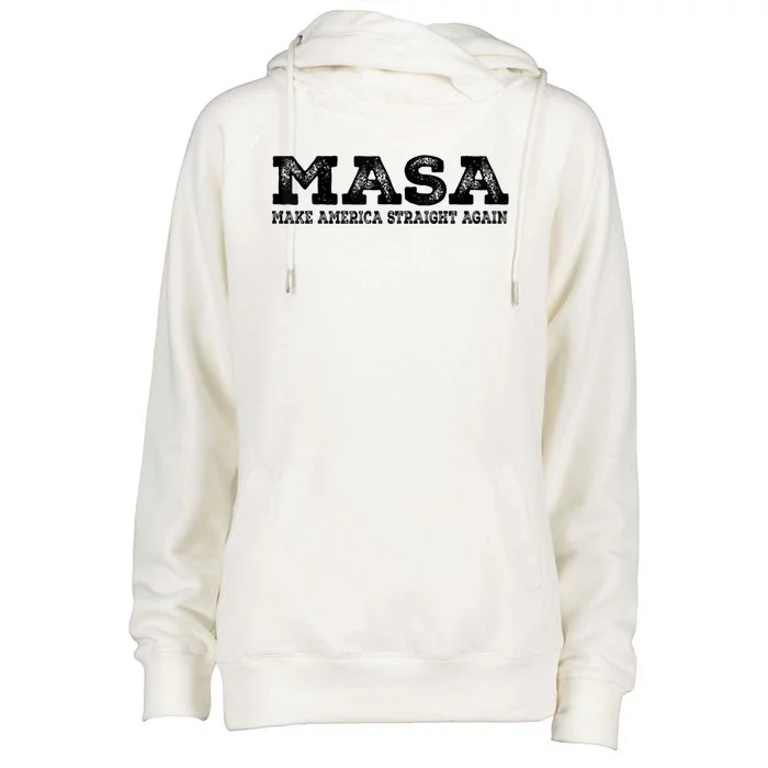 MASA Make America Straight Again Womens Funnel Neck Pullover Hood