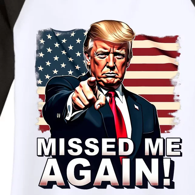 Missed Me Again You Missed Trump 2024 Elections Women's Tri-Blend 3/4-Sleeve Raglan Shirt