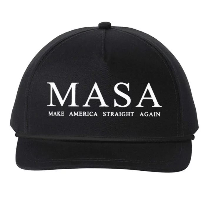 Masa Make America Straight Again Snapback Five-Panel Rope Hat