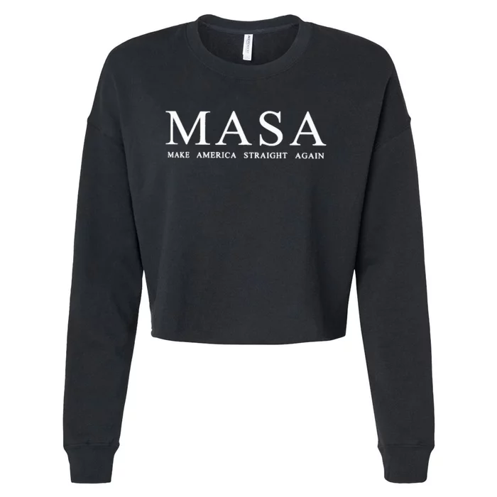 Masa Make America Straight Again Cropped Pullover Crew