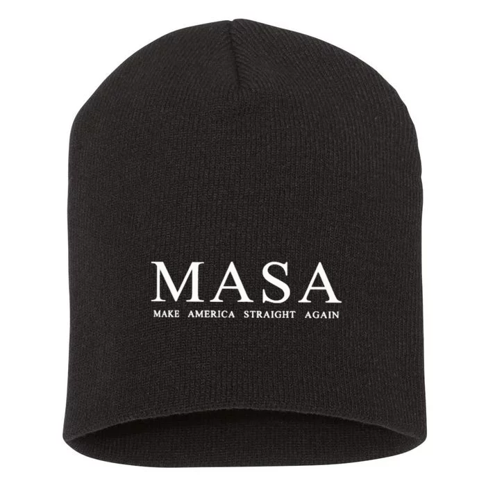 Masa Make America Straight Again Short Acrylic Beanie