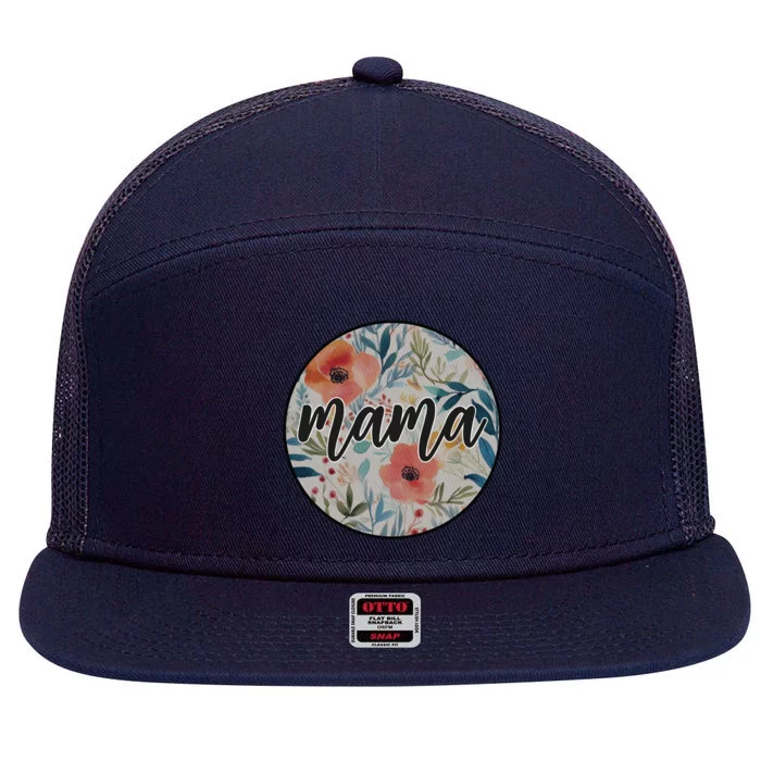 Mama 7 Panel Mesh Trucker Snapback Hat