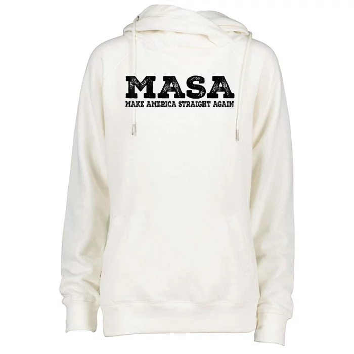 MASA Make America Straight Again Womens Funnel Neck Pullover Hood