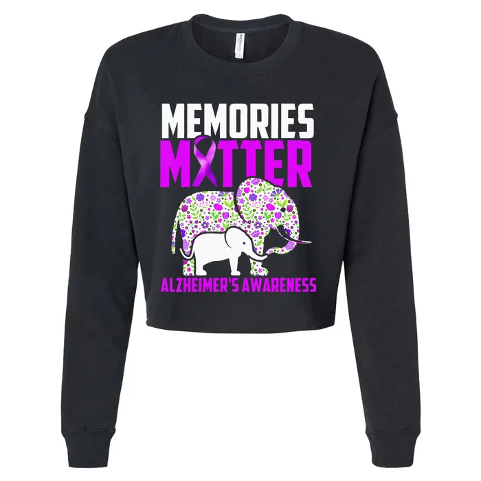 Memories Matter Alzheimer´s Awareness Elephant Cropped Pullover Crew