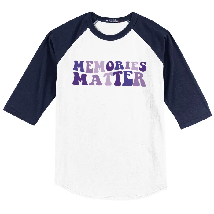 Memory Matters Alzheimer Awareness Ribbon Baseball Sleeve Shirt