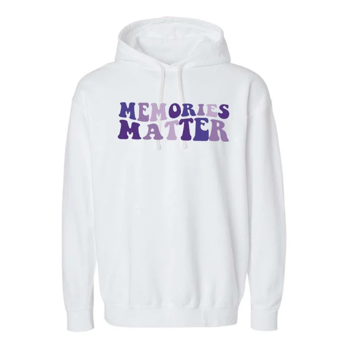 Memory Matters Alzheimer Awareness Ribbon Garment-Dyed Fleece Hoodie