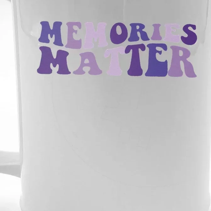 Memory Matters Alzheimer Awareness Ribbon Front & Back Beer Stein