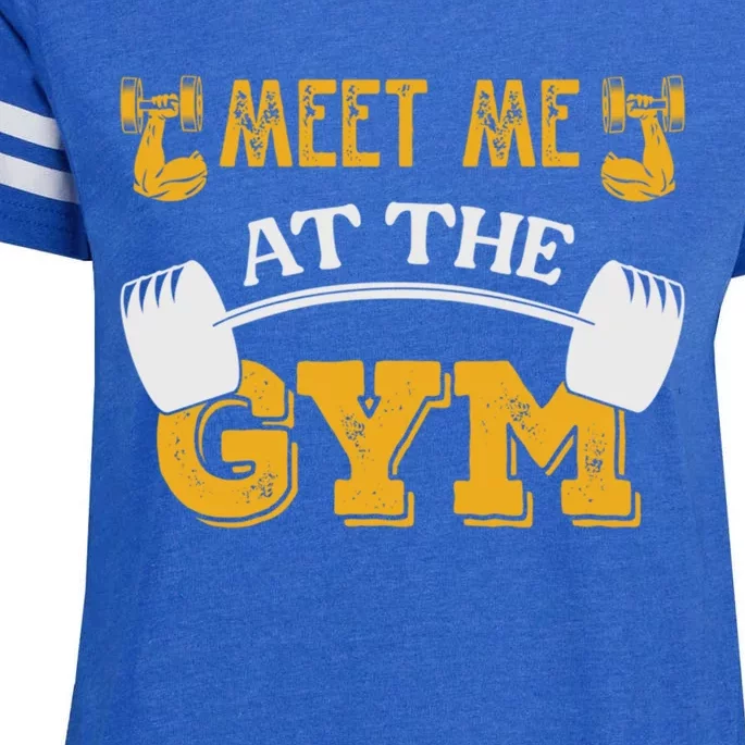 Meet Me At The Gym Meaningful Gift Enza Ladies Jersey Football T-Shirt