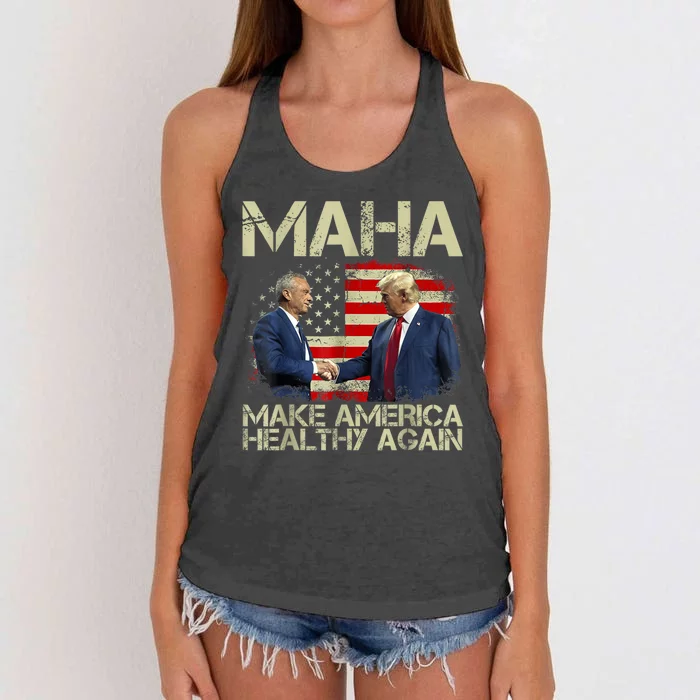 Maha Make America Healthy Again Trump Vance Kennedy 2024 Women's Knotted Racerback Tank