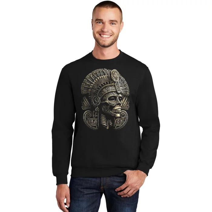 Mexican Mictlantecuhtli Aztec God Of Death Skull Tall Sweatshirt