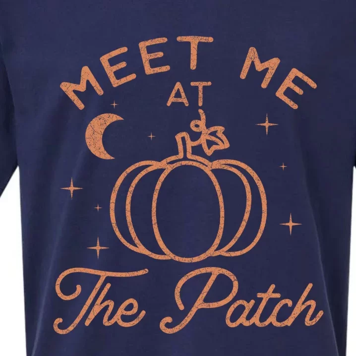 Meet Me At The Patch Funny Pumpkin Fall Meaningful Gift Sueded Cloud Jersey T-Shirt