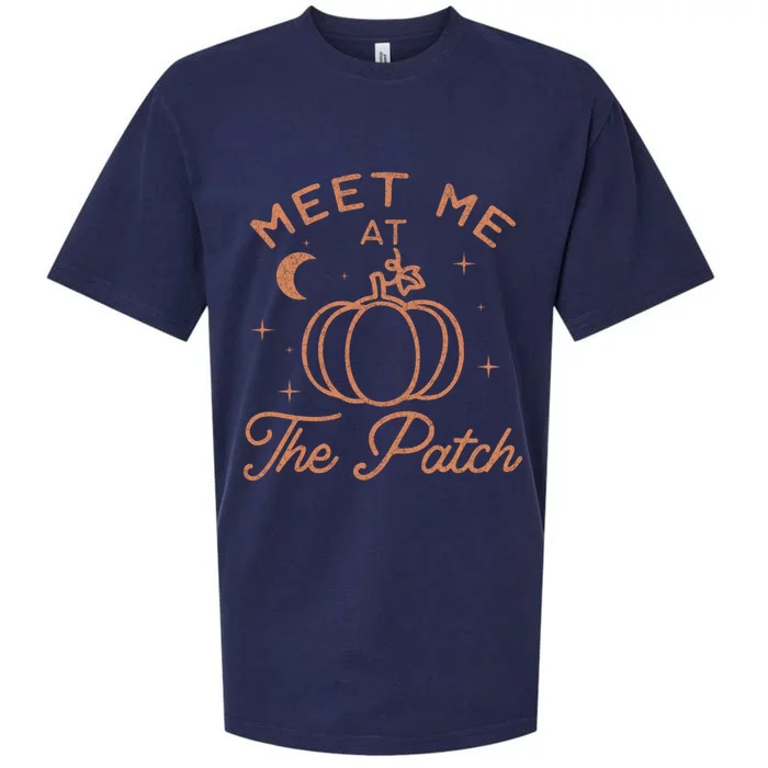 Meet Me At The Patch Funny Pumpkin Fall Meaningful Gift Sueded Cloud Jersey T-Shirt