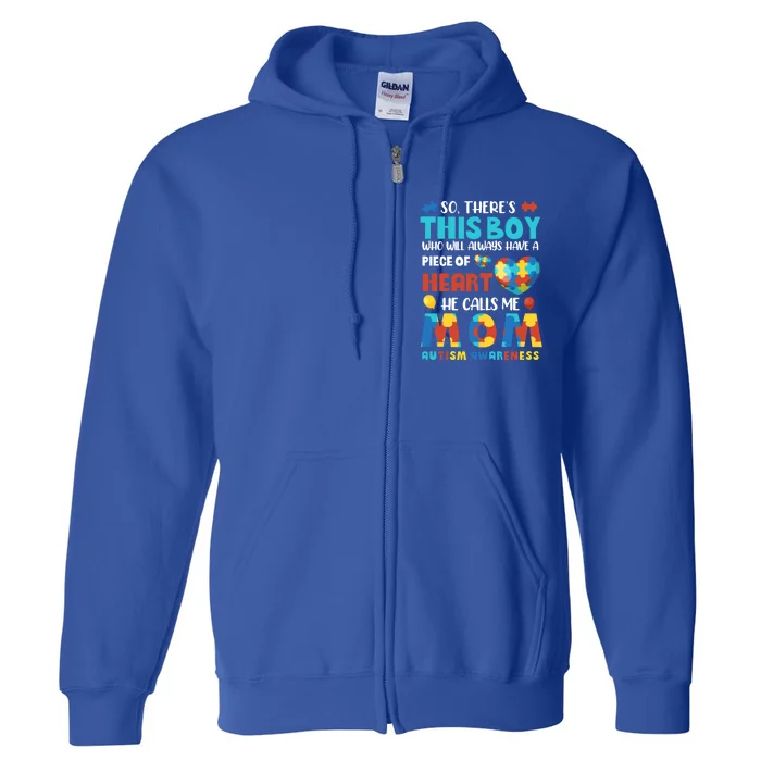 Mom Mama Autistic Autism Awareness Month Cool Gift Full Zip Hoodie