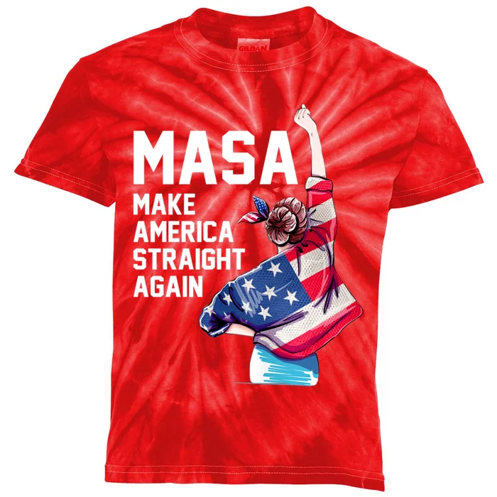 MASA Make America Straight Again Kids Tie-Dye T-Shirt