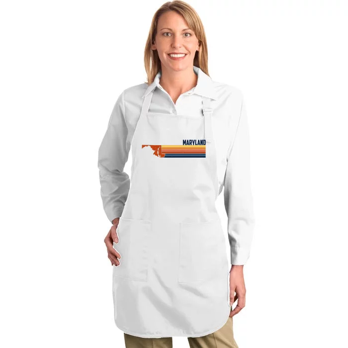 Retro Vintage Maryland Full-Length Apron With Pocket