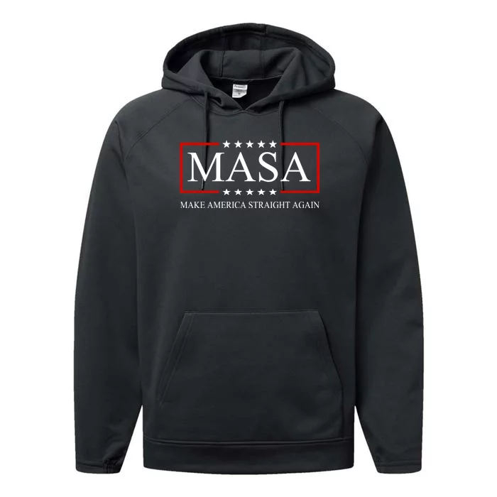 MASA Make America Straight Again Performance Fleece Hoodie