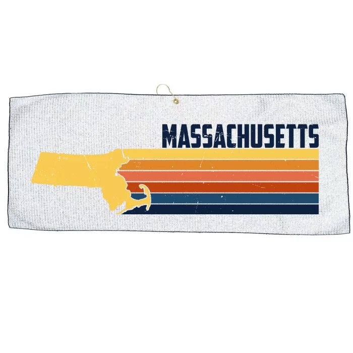 Retro Vintage Massachusetts Large Microfiber Waffle Golf Towel