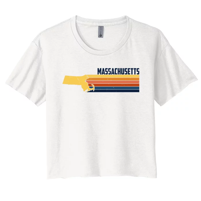 Retro Vintage Massachusetts Women's Crop Top Tee