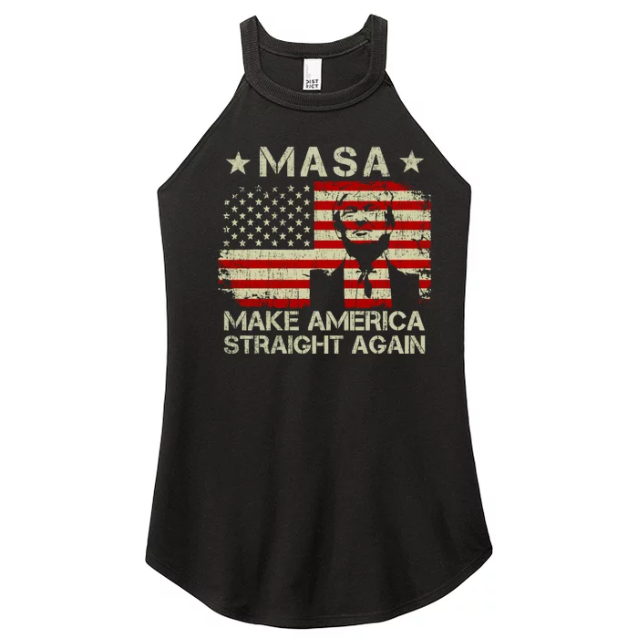 MASA Make America Straight Again Women’s Perfect Tri Rocker Tank