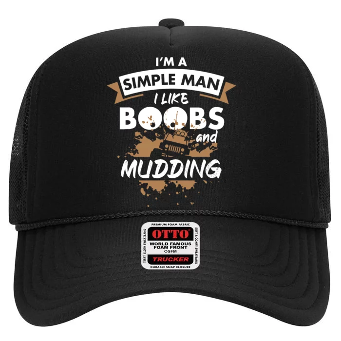 Mudding Mud ATV Funny 4x4 Wheeler High Crown Mesh Trucker Hat