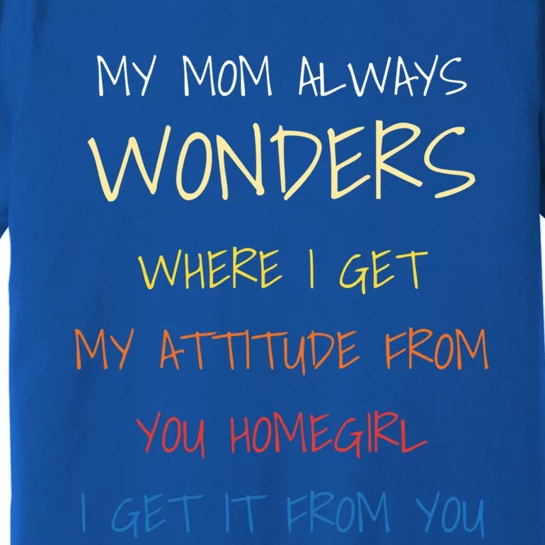 My Mom Always Wonders Where I Get My Attitude From Great Gift Cool Gift Premium T-Shirt