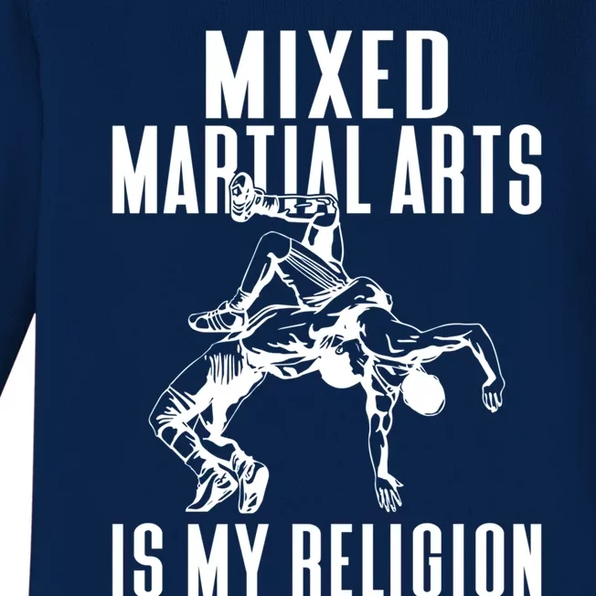 Mixed Martial Arts Is My Religion Mixed Martial Arts Gift Baby Long Sleeve Bodysuit