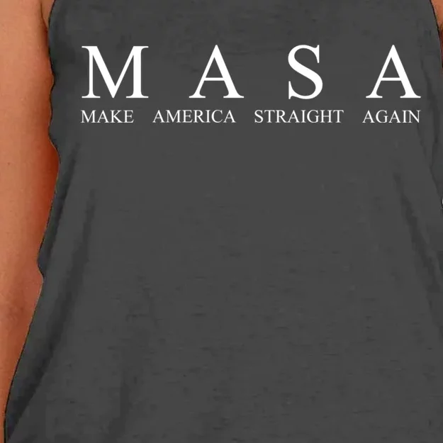 MASA Make America Straight Again Women's Knotted Racerback Tank