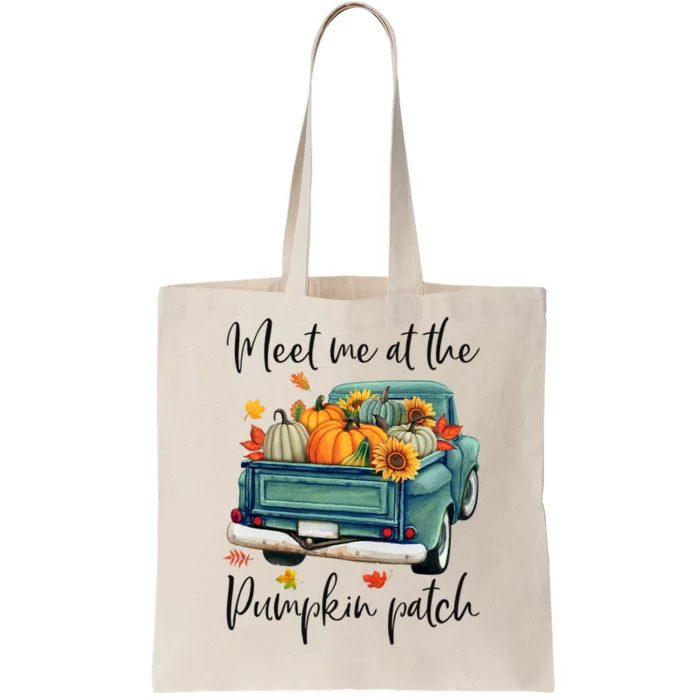 Meet Me At The Pumpkin Patch Halloween Thanksgiving Tote Bag