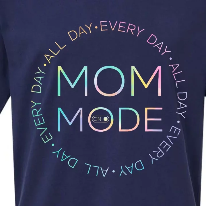 Mom Mode All Day Floral Funny Design Happy Mothers Day Mom Sueded Cloud Jersey T-Shirt